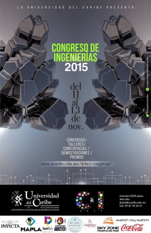 Cartel oficial del Congreso de Ingenierías 2015 - Universidad del Caribe