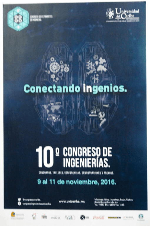 Cartel oficial del 10º Congreso de Ingenierías 2016 - Universidad del Caribe