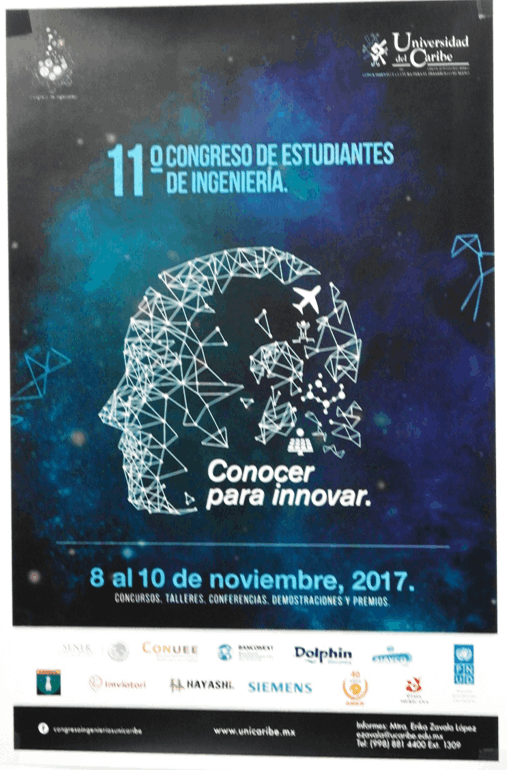 Cartel oficial del 11º Congreso de Estudiantes de Ingeniería 2017 - Universidad del Caribe