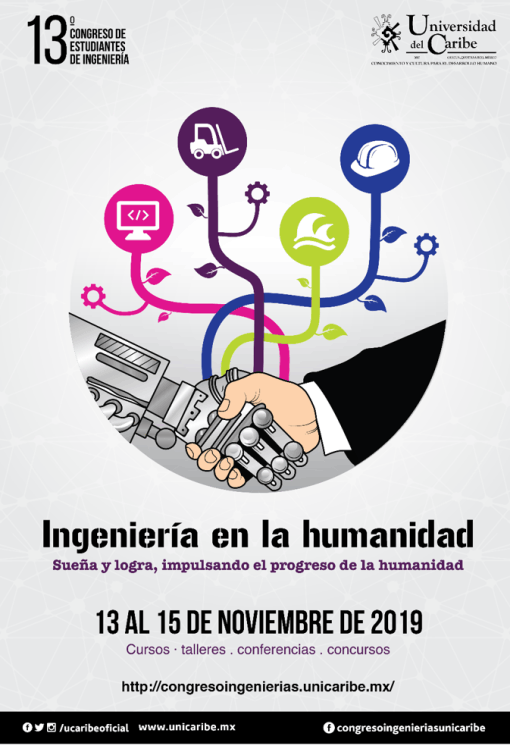 Cartel oficial del 13º Congreso de Estudiantes de Ingeniería 2019 - Universidad del Caribe